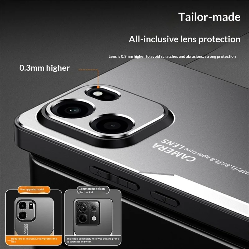 For OnePlus Turbo 6V 5G Phone Case Aluminium Alloy TPU PC Back Cover - Gold