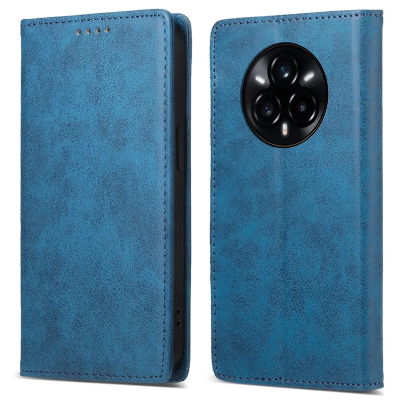Bulk Purchasing For Realme 14 Pro+ 5G Wallet Case RFID Blocking TPU PU Leather Phone Cover - Blue