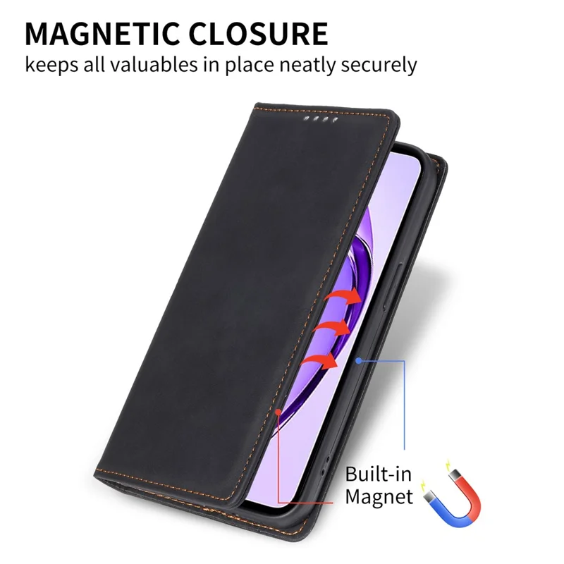 Bulk Purchasing For Xiaomi Redmi 15 5G (Global) (169mm) Wallet Case RFID Blocking TPU PU Leather Phone Cover - Black
