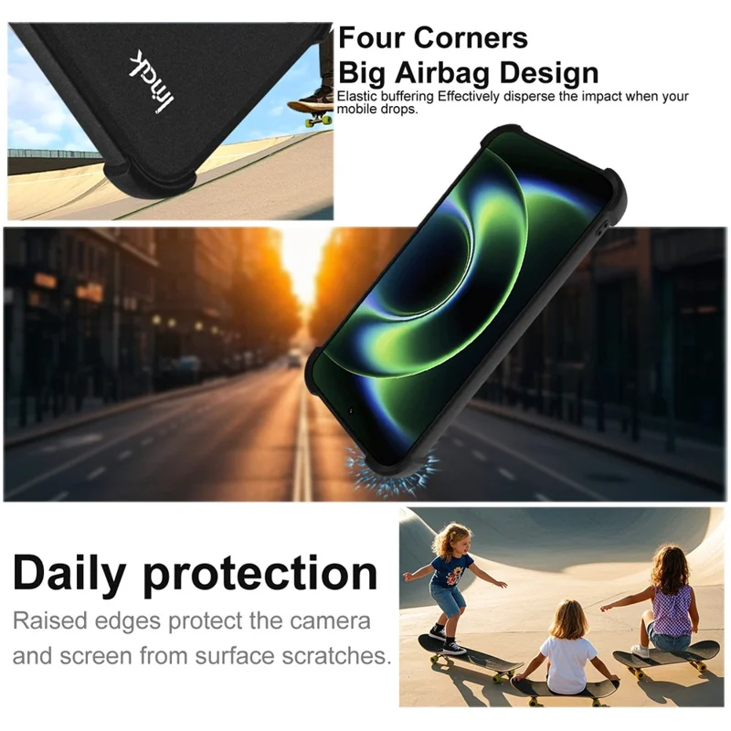 IMAK For Xiaomi 17 Ultra 5G Case TPU Phone Cover Airbag Shockproof Protection - Matte Black