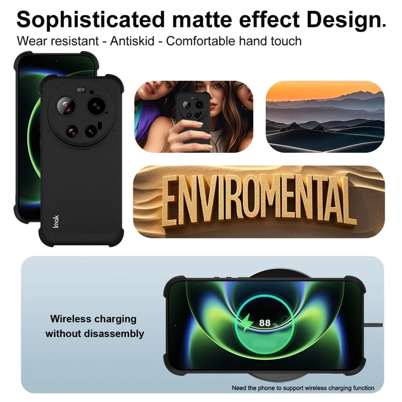 IMAK For Xiaomi 17 Ultra 5G Case TPU Phone Cover Airbag Shockproof Protection - Matte Black