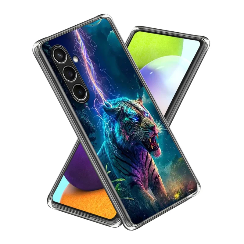 For Samsung Galaxy S26+ Case IMD Pattern Printed Shockproof TPU Phone Cover - Lightning Tiger