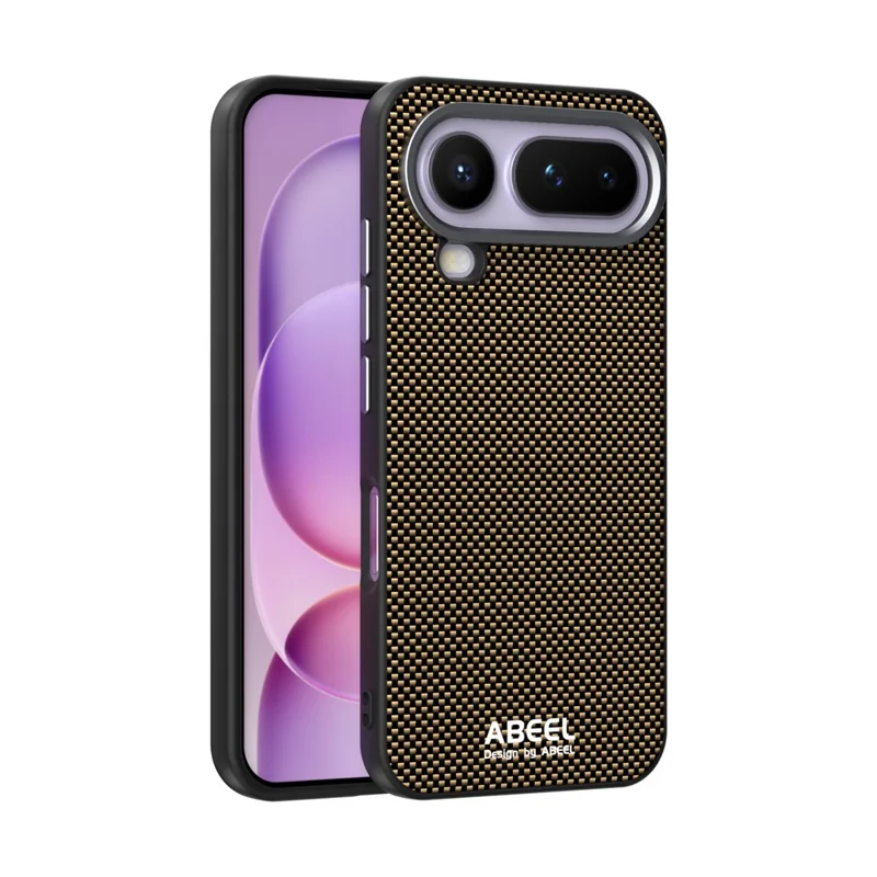 ABEEL pour Honor Magic8 Pro Air 5G étui magnétique imprimé en PC TPU aluminium cuir - Or