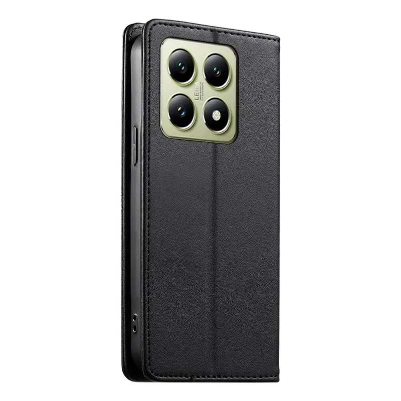 For Xiaomi 14T Wallet Stand Case Line Splicing TPU PU Leather Phone Cover - Black