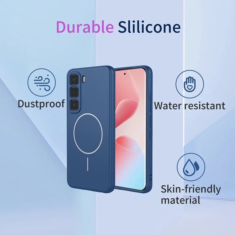 For Infinix Hot 60 Pro 4G Magnetic Case Anti Drop Soft TPU Phone Back Cover - Blue