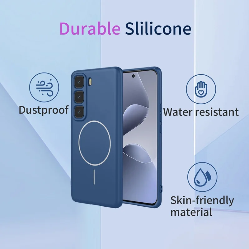 For Infinix Hot 60 Pro+ 4G Magnetic Case Anti Drop Soft TPU Phone Back Cover - Blue