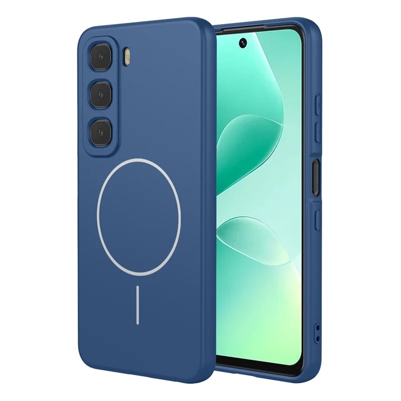 For Infinix Hot 60 5G  /  Hot 60i 4G Magnetic Case Anti Drop Soft TPU Phone Back Cover - Blue