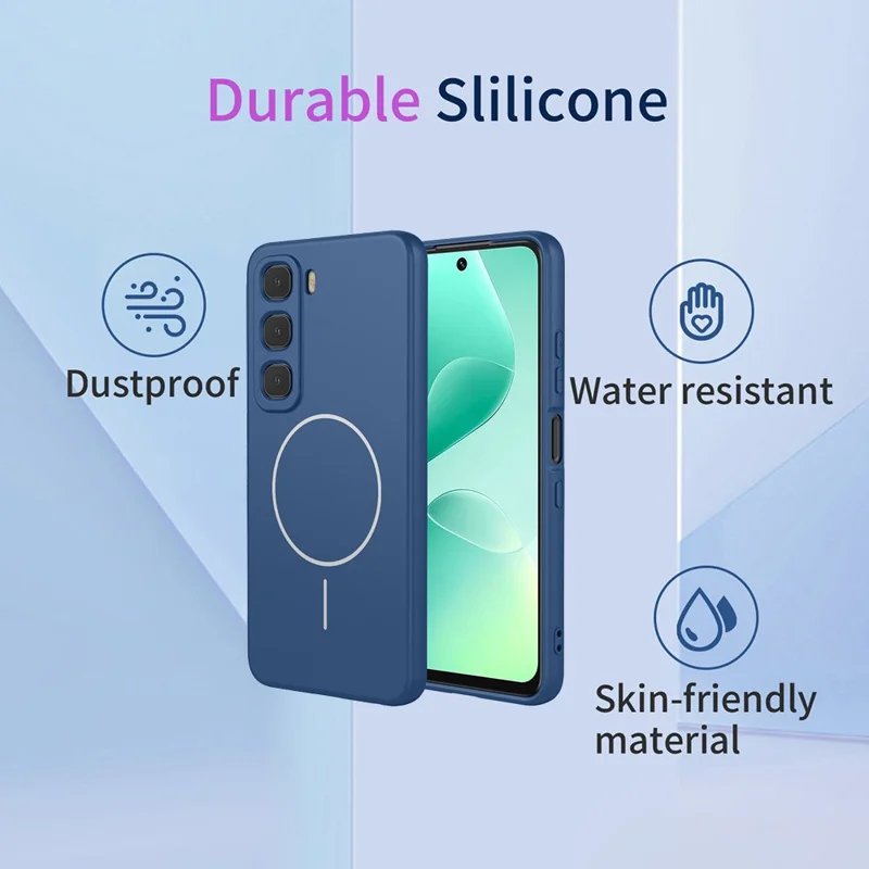 For Infinix Hot 60 5G  /  Hot 60i 4G Magnetic Case Anti Drop Soft TPU Phone Back Cover - Blue