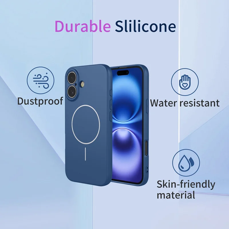 For iPhone 16 Magnetic Case Anti Drop Soft TPU Phone Back Cover Compatible with MagSafe - Blue