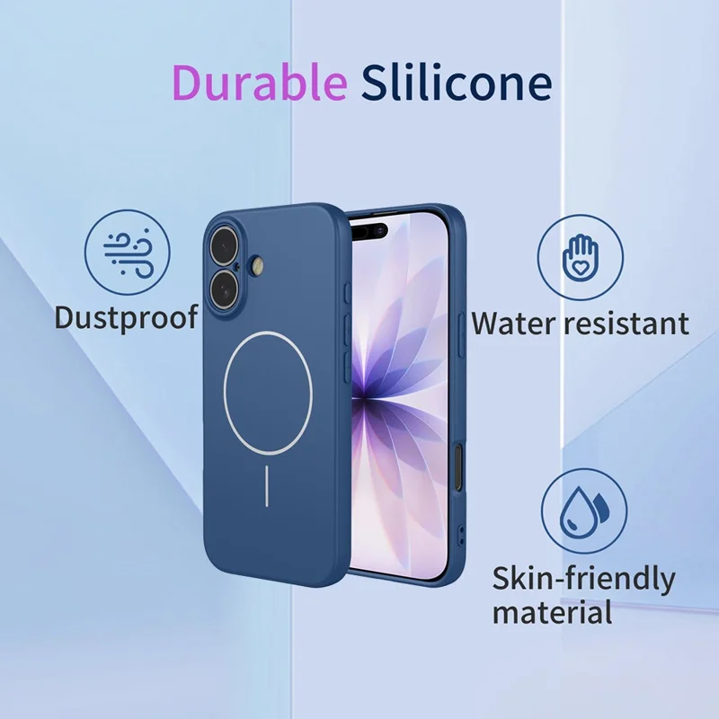 For iPhone 17 Magnetic Case Anti Drop Soft TPU Phone Back Cover Compatible with MagSafe - Blue