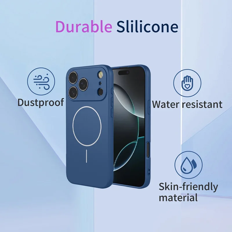 For iPhone 17 Pro Max Magnetic Case Anti Drop Soft TPU Phone Back Cover Compatible with MagSafe - Blue