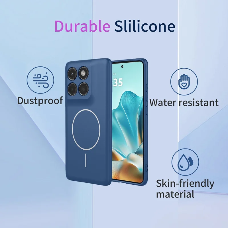 For Motorola Edge 60 Fusion 5G  /  60 5G Magnetic Case Anti Drop Soft TPU Phone Back Cover - Blue