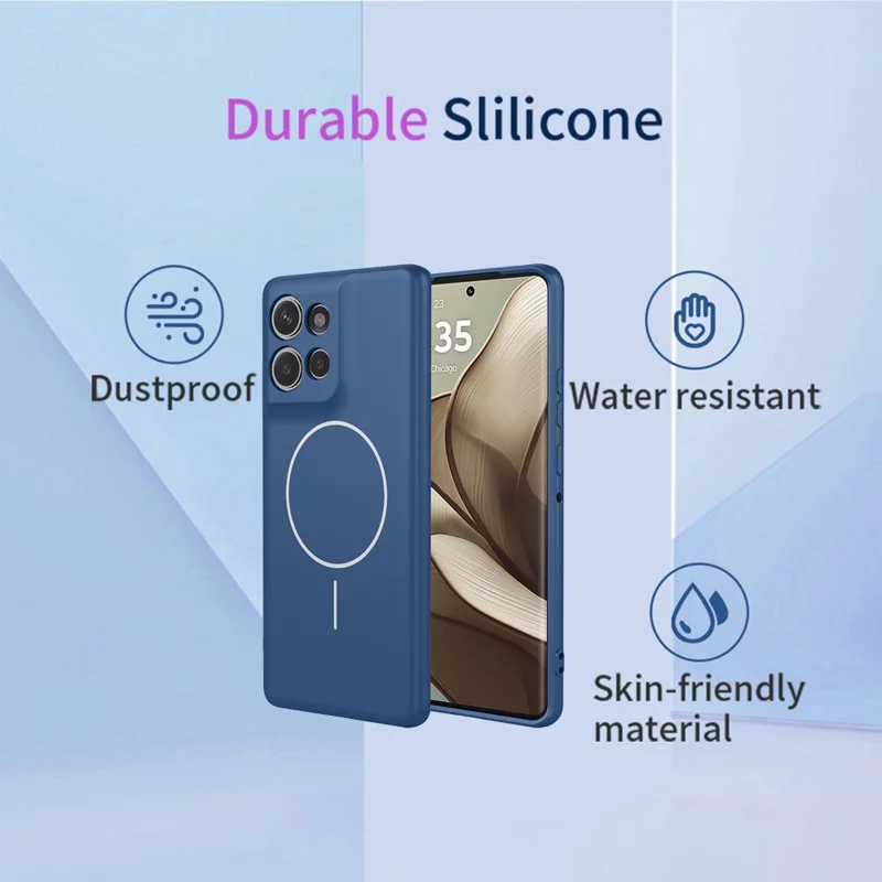 For Motorola Edge 50 5G Magnetic Case Anti Drop Soft TPU Phone Back Cover - Blue