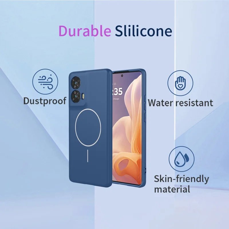 For Motorola Edge 50 Fusion 5G Magnetic Case Anti Drop Soft TPU Phone Back Cover - Blue