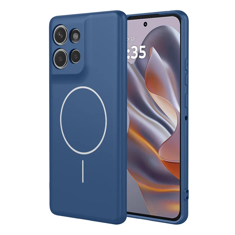 For Motorola Edge 50 Neo 5G Magnetic Case Anti Drop Soft TPU Phone Back Cover - Blue