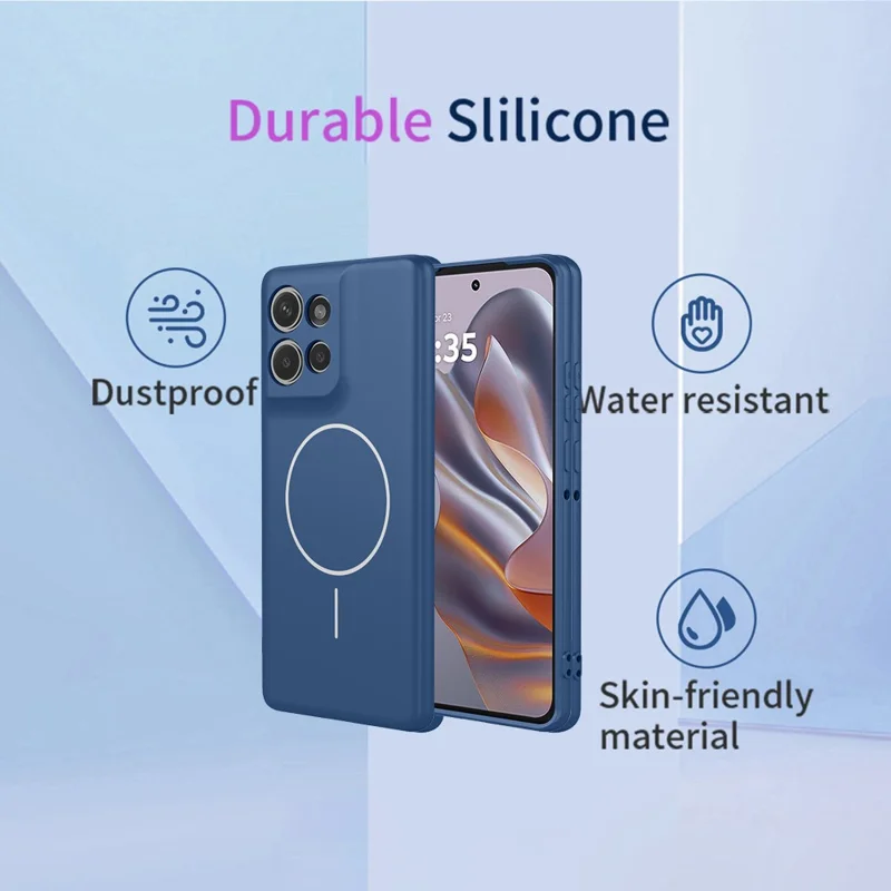 For Motorola Edge 50 Neo 5G Magnetic Case Anti Drop Soft TPU Phone Back Cover - Blue