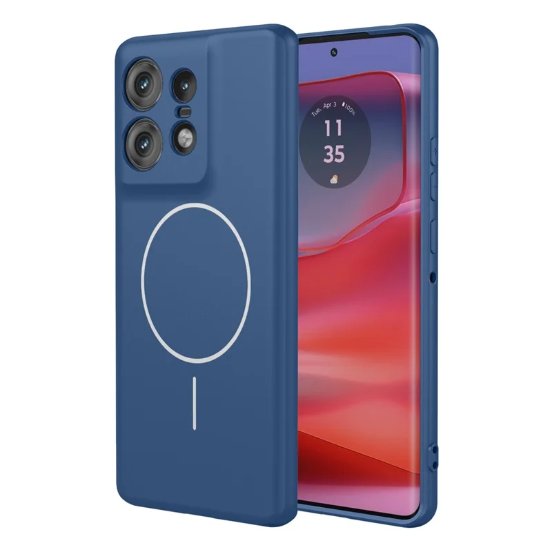For Motorola Edge 50 Pro 5G Magnetic Case Anti Drop Soft TPU Phone Back Cover - Blue