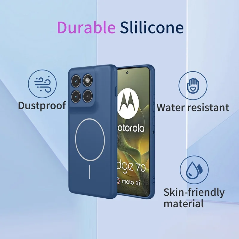 For Motorola Edge 70 5G Magnetic Case Anti Drop Soft TPU Phone Back Cover - Blue