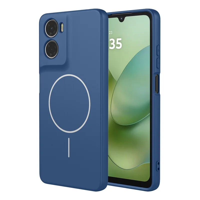 For Motorola Moto G06 4G Magnetic Case Anti Drop Soft TPU Phone Back Cover - Blue