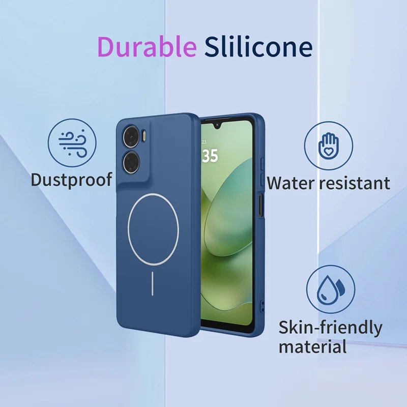 For Motorola Moto G06 4G Magnetic Case Anti Drop Soft TPU Phone Back Cover - Blue