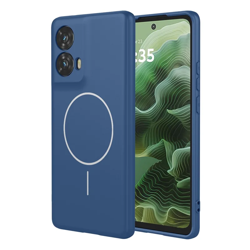 For Motorola Moto G35 5G Magnetic Case Anti Drop Soft TPU Phone Back Cover - Blue