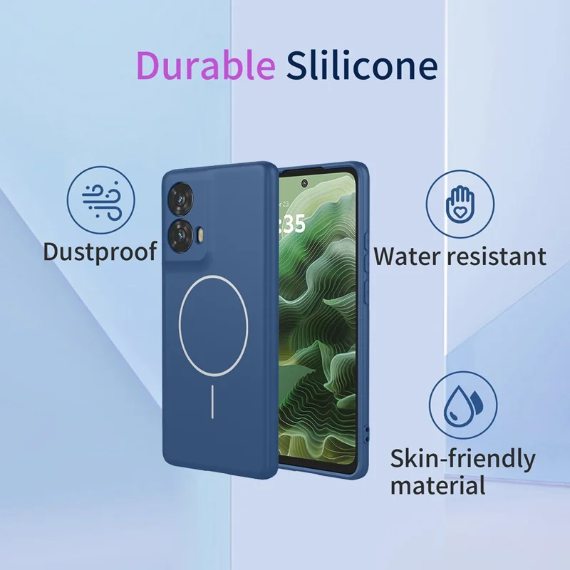 For Motorola Moto G35 5G Magnetic Case Anti Drop Soft TPU Phone Back Cover - Blue