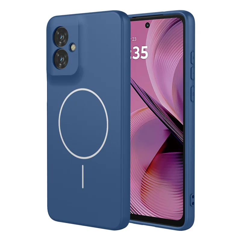 For Motorola Moto G55 5G Magnetic Case Anti Drop Soft TPU Phone Back Cover - Blue