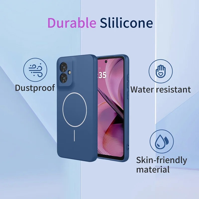 For Motorola Moto G55 5G Magnetic Case Anti Drop Soft TPU Phone Back Cover - Blue