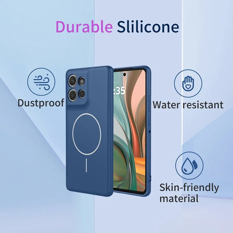 For Motorola Moto G75 5G Magnetic Case Anti Drop Soft TPU Phone Back Cover - Blue