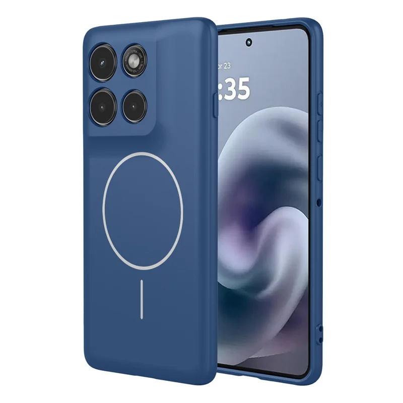 For Motorola Moto G86 Power 5G Magnetic Case Anti Drop Soft TPU Phone Back Cover - Blue