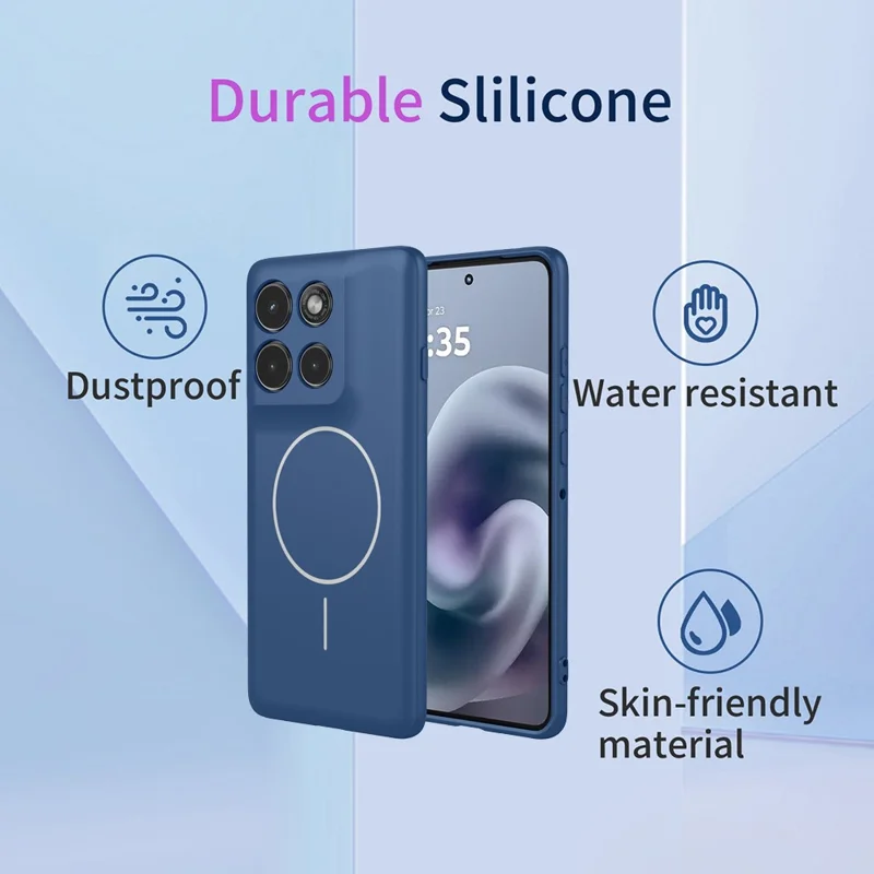 For Motorola Moto G86 Power 5G Magnetic Case Anti Drop Soft TPU Phone Back Cover - Blue