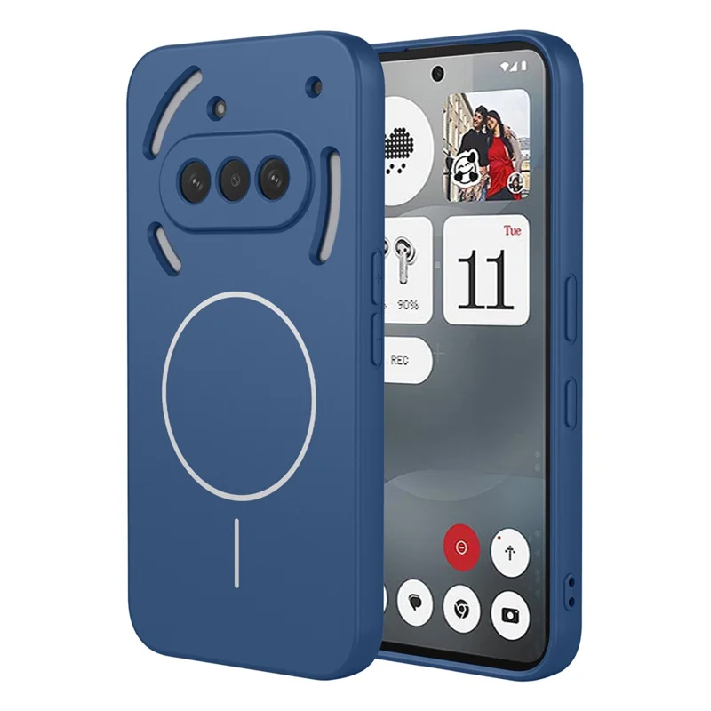 For Nothing Phone (3a) Magnetic Case Anti Drop Soft TPU Phone Back Cover - Blue