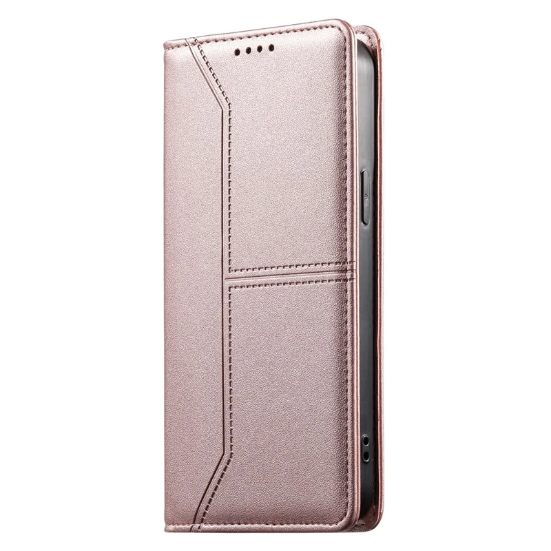 Phone Case For Samsung Galaxy A16 4G  /  A16 5G Wallet Stand Line Splicing TPU PU Leather Phone Cover - Pink