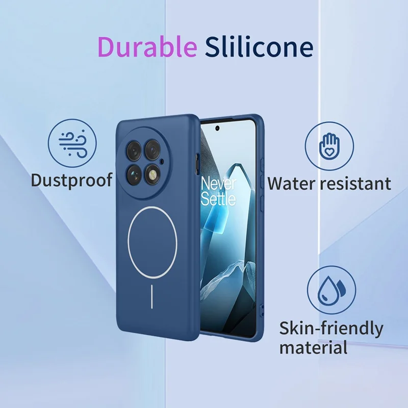 For OnePlus 13 Magnetic Case Anti Drop Soft TPU Phone Back Cover - Blue