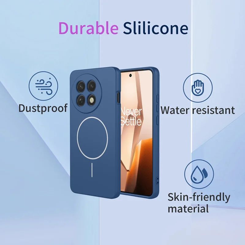For OnePlus 13R 5G Magnetic Case Anti Drop Soft TPU Phone Back Cover - Blue