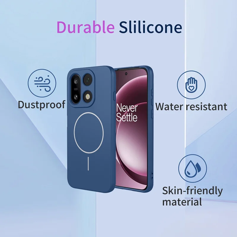 For OnePlus 15 5G Magnetic Case Anti Drop Soft TPU Phone Back Cover - Blue