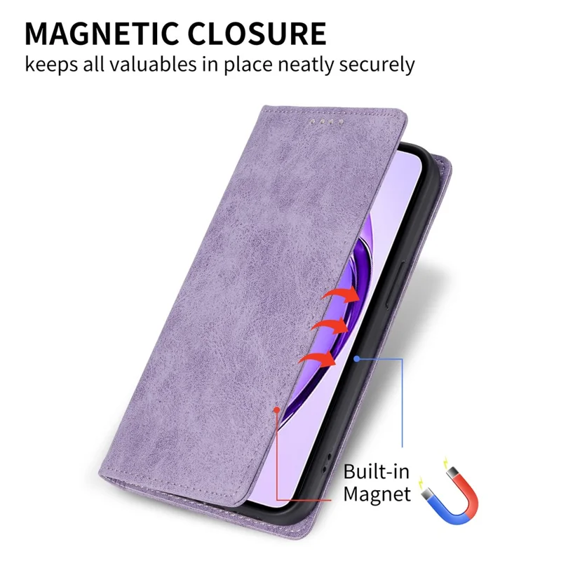 Bulk Purchasing Wallet Case For Xiaomi Redmi 15C 5G (EU) (173mm)  /  Redmi 15C 4G (EU) (173mm) RFID Blocking TPU PU Leather Phone Cover - Purple
