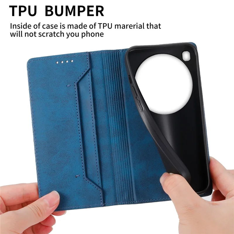 Bulk Purchasing For Xiaomi 15 Ultra Wallet Case RFID Blocking TPU PU Leather Phone Cover - Blue
