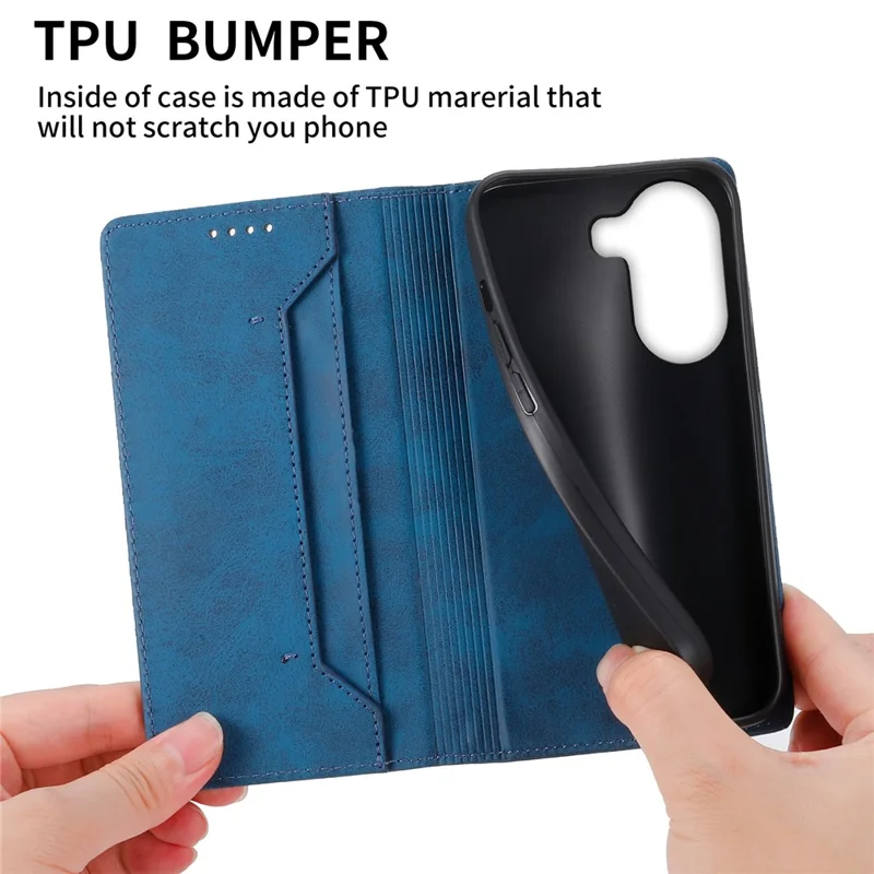 Bulk Purchasing Wallet Case For Xiaomi Poco X7 Pro 5G  /  Redmi Turbo 4 5G RFID Blocking TPU PU Leather Phone Cover - Blue