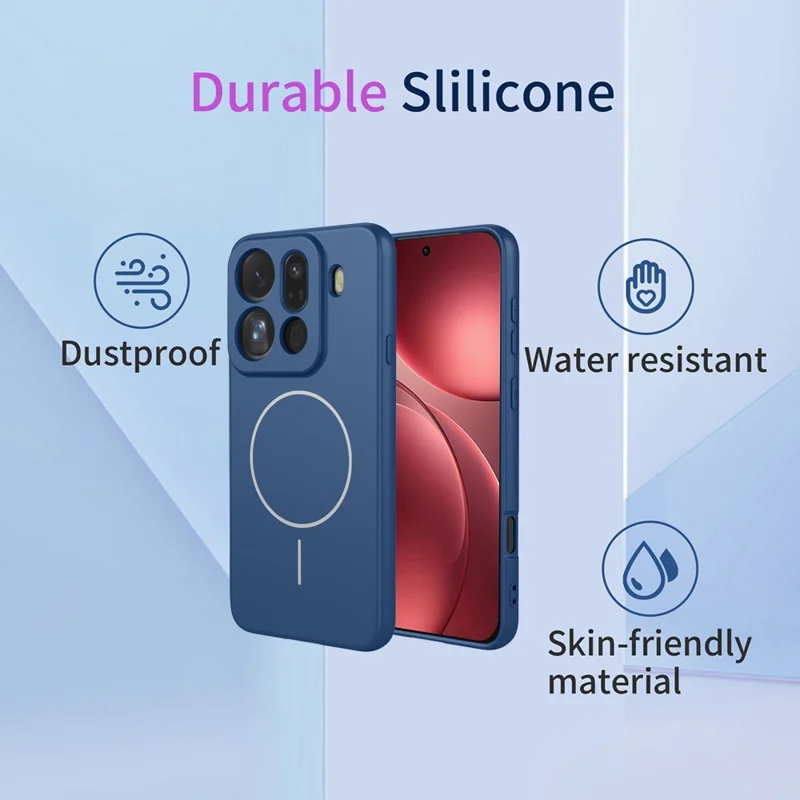 For Oppo Find X9 Pro 5G Magnetic Case Anti Drop Soft TPU Phone Back Cover - Blue