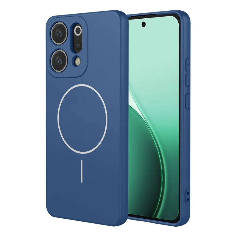 For Oppo Reno14 5G (Global) Magnetic Case Anti Drop Soft TPU Phone Back Cover - Blue