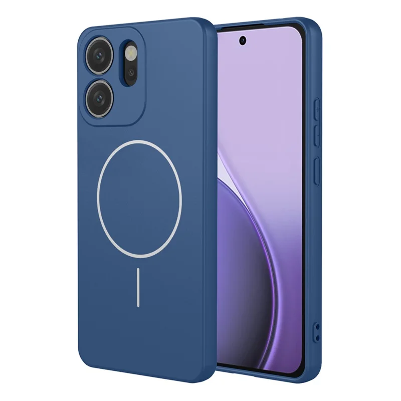 For Oppo Reno14 F 5G Magnetic Case Anti Drop Soft TPU Phone Back Cover - Blue