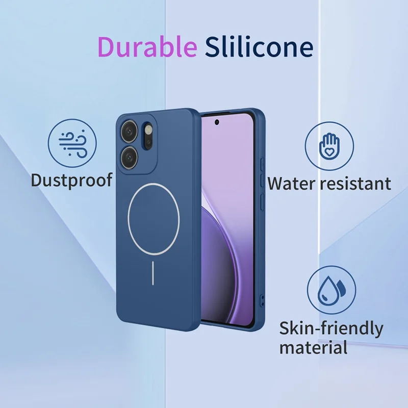 For Oppo Reno14 F 5G Magnetic Case Anti Drop Soft TPU Phone Back Cover - Blue