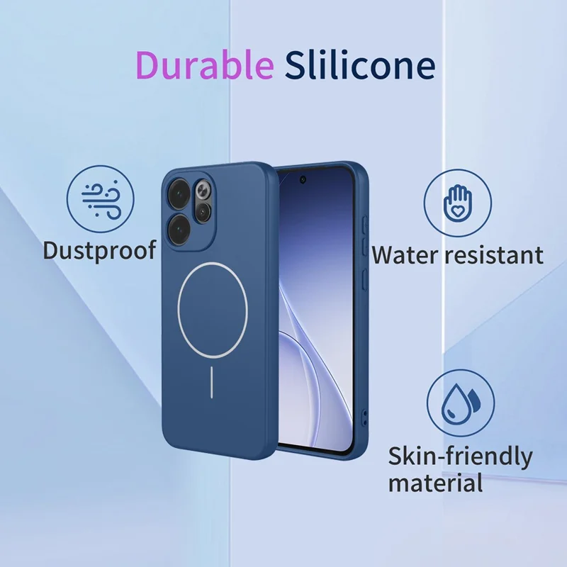 For Oppo Reno15 F 5G Magnetic Case Anti Drop Soft TPU Phone Back Cover - Blue