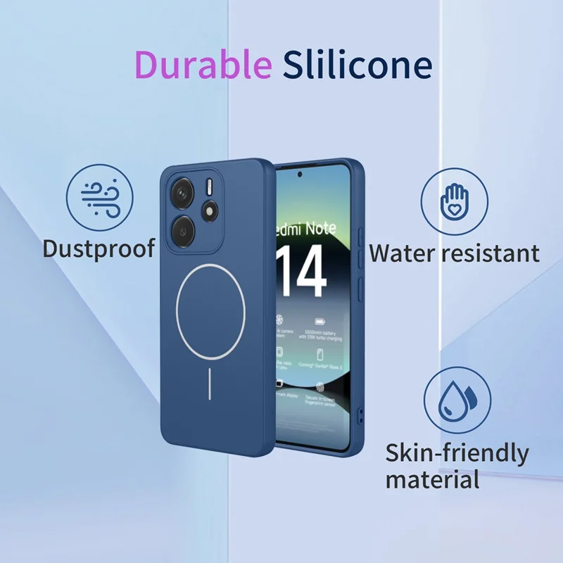 For Xiaomi Redmi Note 14 4G (164.84mm) Magnetic Case Anti Drop Soft TPU Phone Back Cover - Blue