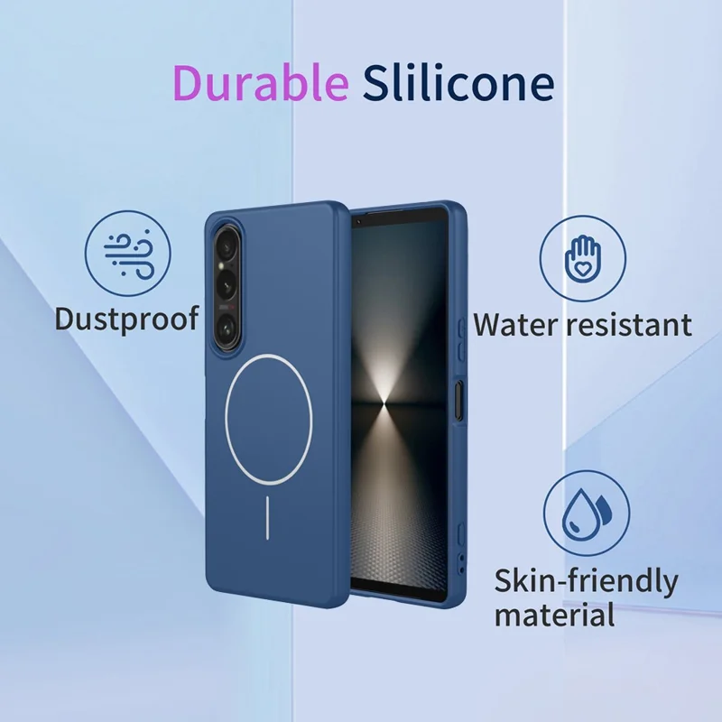 For Sony Xperia 1 VII Magnetic Case Anti Drop Soft TPU Phone Back Cover - Blue