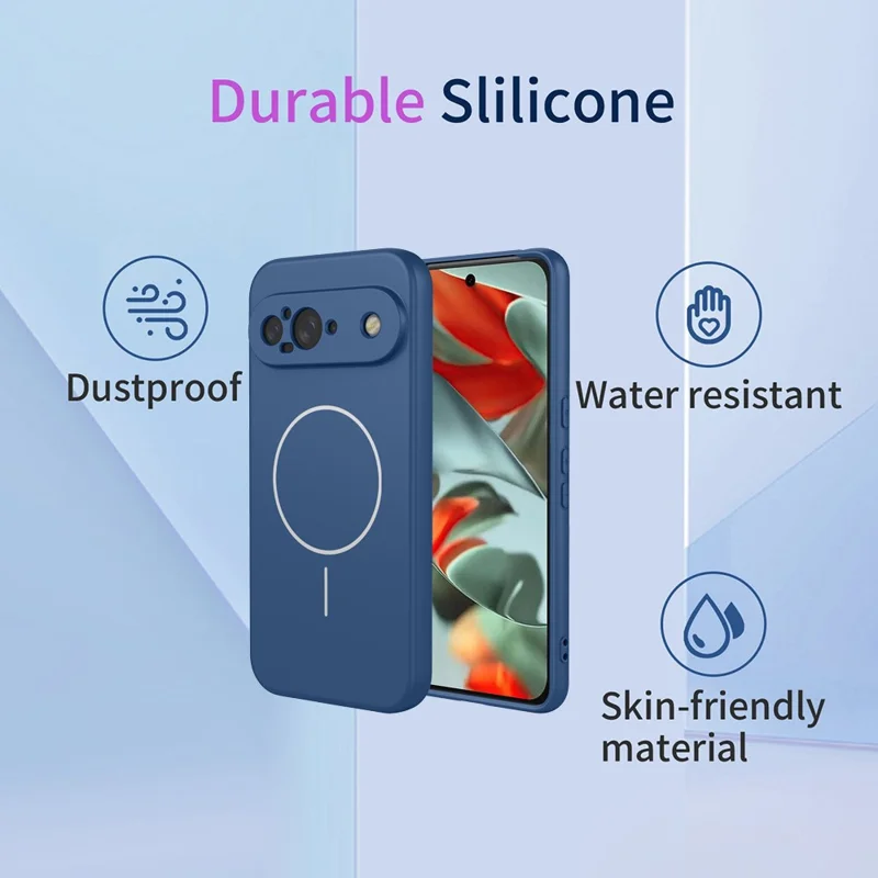 For Google Pixel 9 Magnetic Case Anti Drop Soft TPU Phone Back Cover - Blue