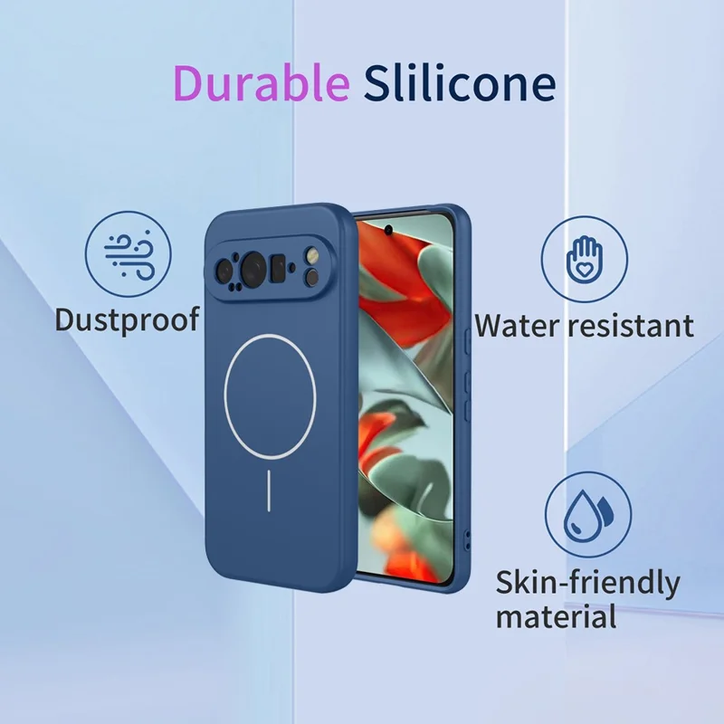 For Google Pixel 9 Pro Magnetic Case Anti Drop Soft TPU Phone Back Cover - Blue