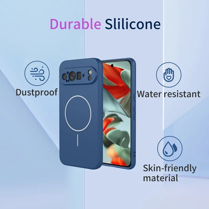 For Google Pixel 9 Pro XL Magnetic Case Anti Drop Soft TPU Phone Back Cover - Blue