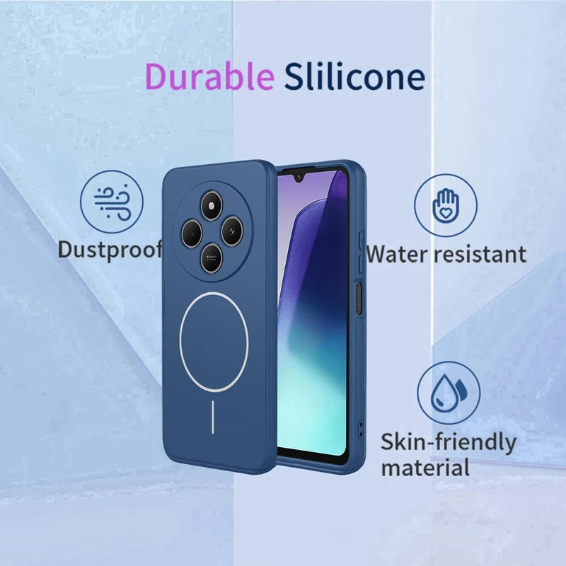 Magnetic Case For Xiaomi Poco C75 4G  /  Redmi 14C 4G  /  Redmi 14R 5G Anti Drop Soft TPU Phone Back Cover - Blue